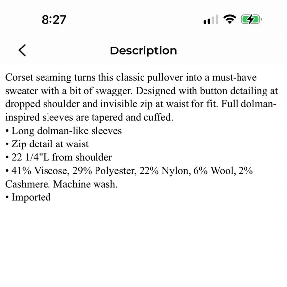 WHBM Elegant Light Heather Gray Pullover Sweater - Picture 4 of 12